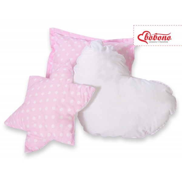 3tlg Kissen-Set - Rosa-Punktemuster