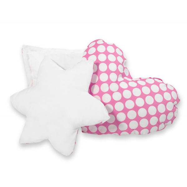 3tlg Kissen-Set - Rosa-Punktemuster auch für Teepee Kinderspiel-Zelt