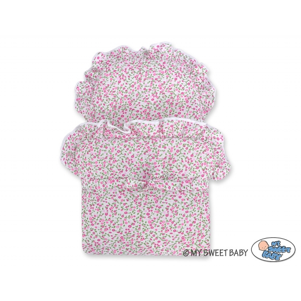 Altrosa Vintage Puppenwagen Bettwäsche rosa Blümchen nr 81699-533