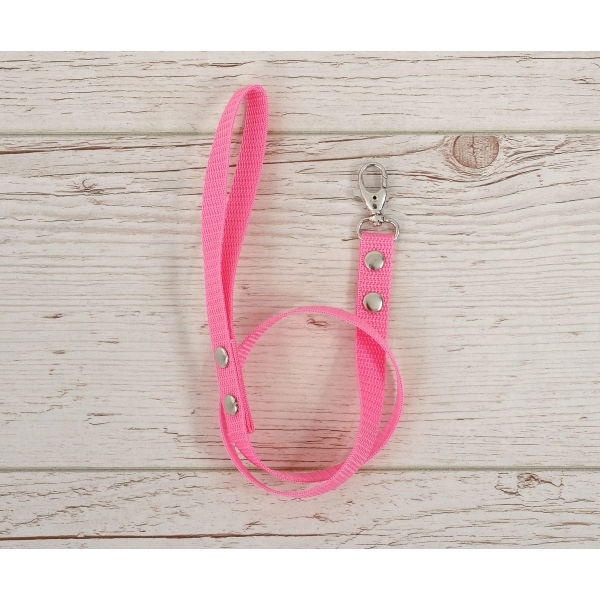 Anbindestrick für Steckenpferd aus Gurtband - rosa