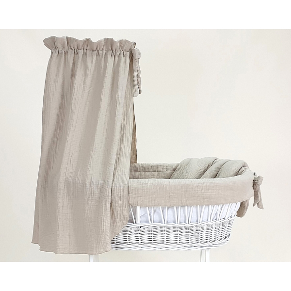 Ausstattung Stubenwagen mit Himmel - Musselin Beige