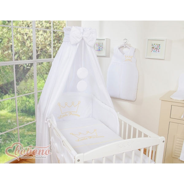 Baby Betthimmel aus Baumwolle - Little Prince/Princess weiß