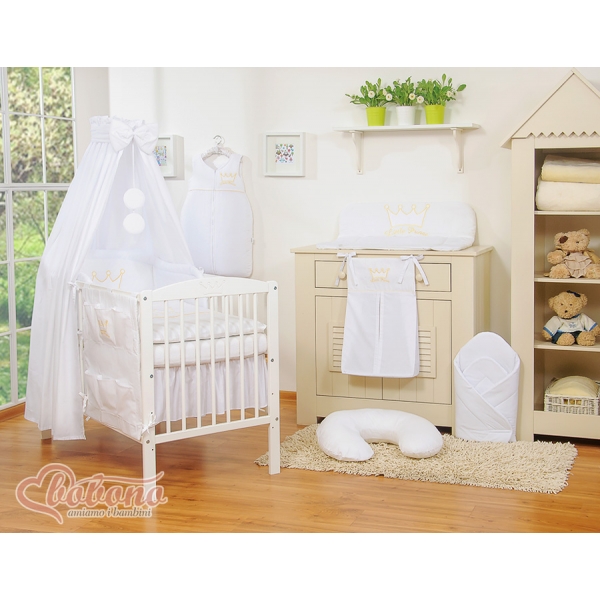 Baby Betthimmel aus Baumwolle - Little Prince/Princess weiß