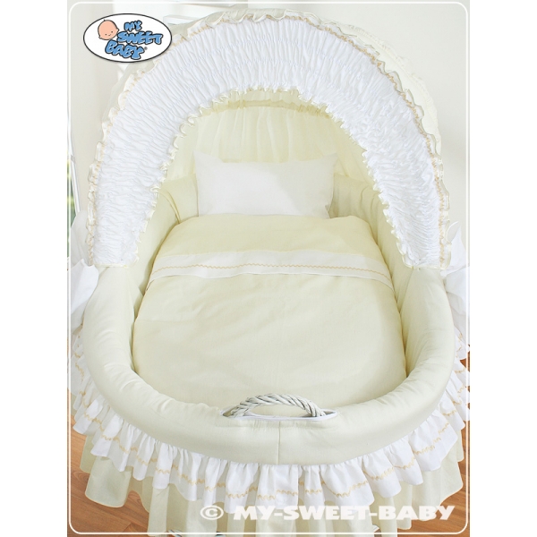 Baby Bollerwagen Baby mit Haube - Bellamy creme