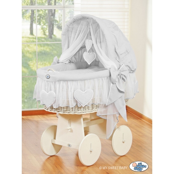 Baby Bollerwagen mit Haube - Amelie grau
