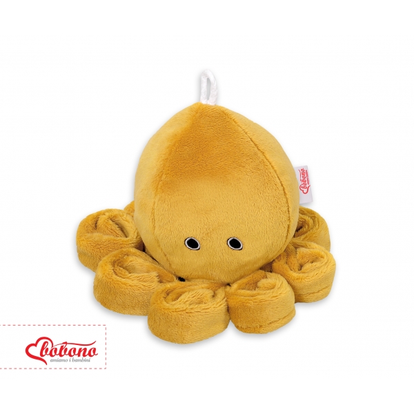 Baby Kuscheltier Krake mit Rassel - honiggelb