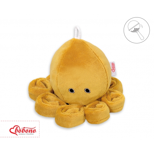 Baby Kuscheltier Krake mit Rassel - honiggelb