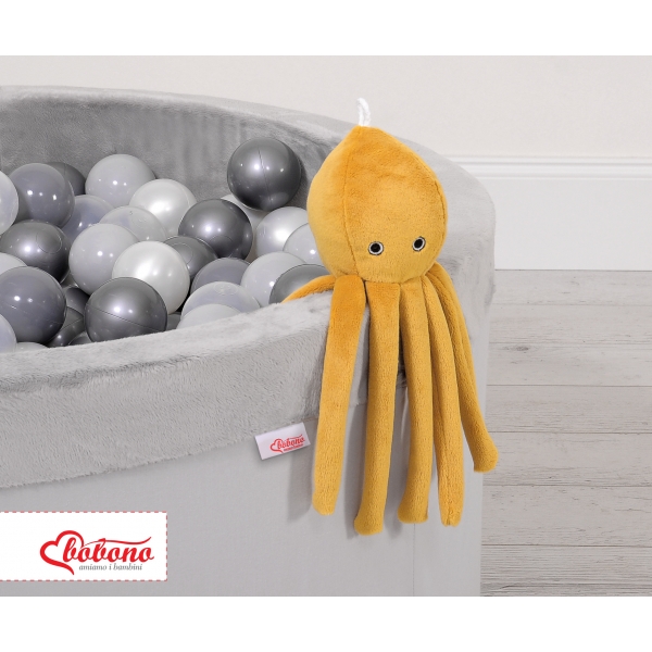 Baby Kuscheltier Krake mit Rassel - honiggelb