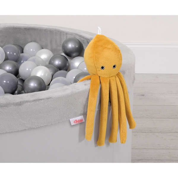 Baby Kuscheltier Krake mit Rassel - honiggelb