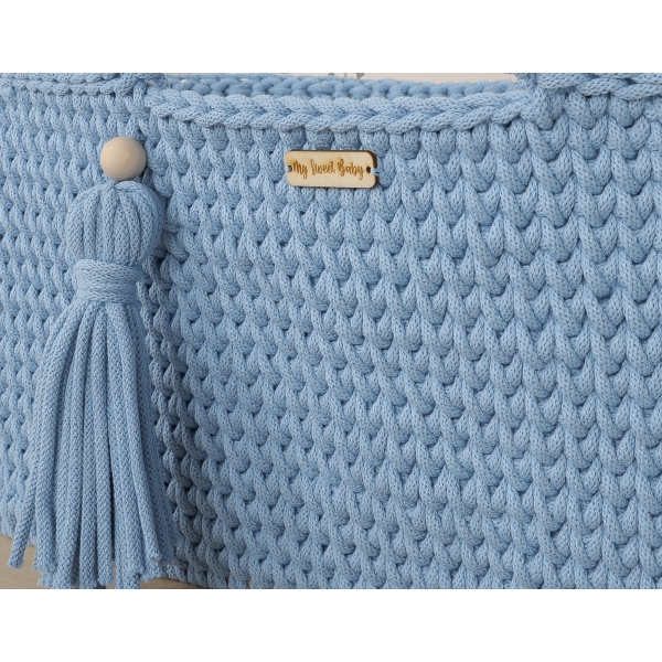 Baby Moseskorb Geflochten Boho - Blau