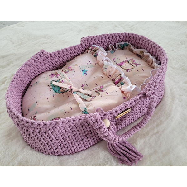 Baby-Puppen-Wickeltuch - Eulen creme
