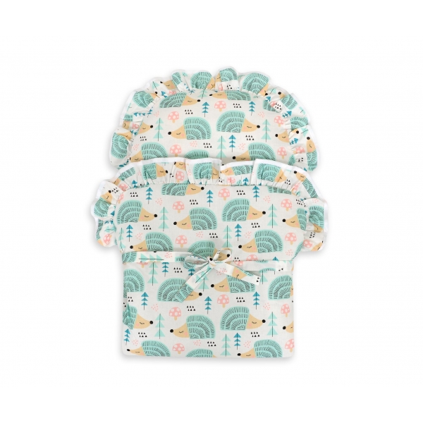 Baby-Puppen-Wickeltuch - Igel Minze