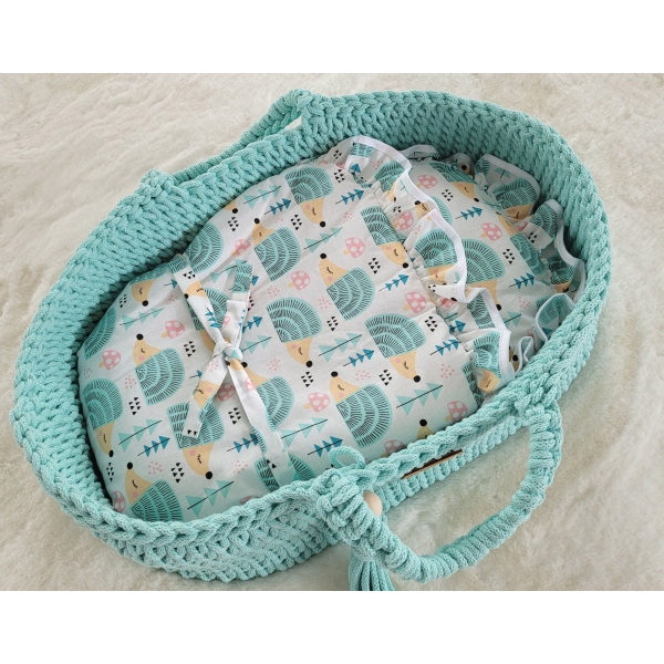 Baby-Puppen-Wickeltuch - Igel Minze