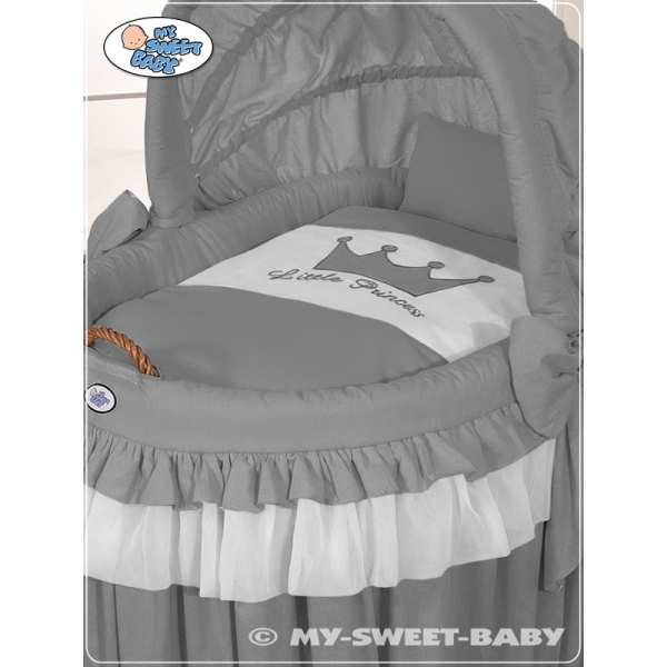 Baby Stubenwagen mit Haube - Little Prince/Princess anthrazit