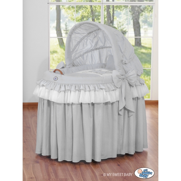 Baby Stubenwagen mit Haube - Little Prince/Princess grau