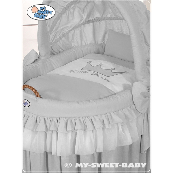 Baby Stubenwagen mit Haube - Little Prince/Princess grau