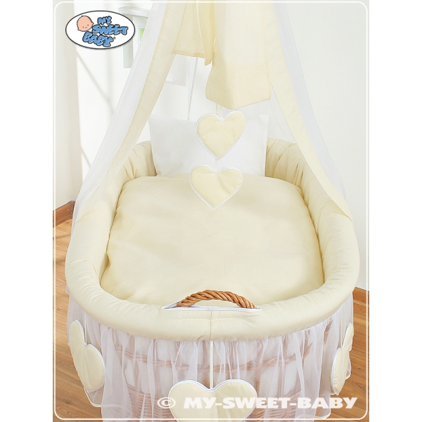 Baby Stubenwagen Große Rädern mit Himmel - Amelie creme