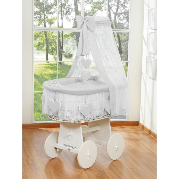 Baby Stubenwagen mit Himmel - Amelie grau