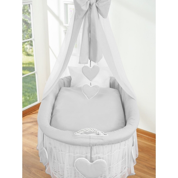 Baby Stubenwagen mit Himmel - Amelie grau
