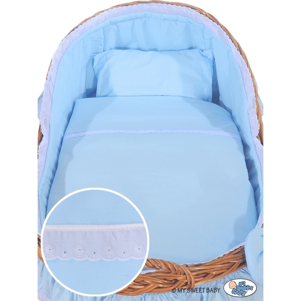 Baby Stubenwagen für Junge mit Weidenhaube Carina - Blau