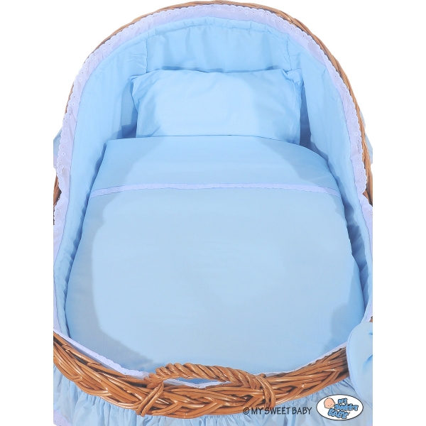 Baby Stubenwagen für Junge mit Weidenhaube Carina - Blau