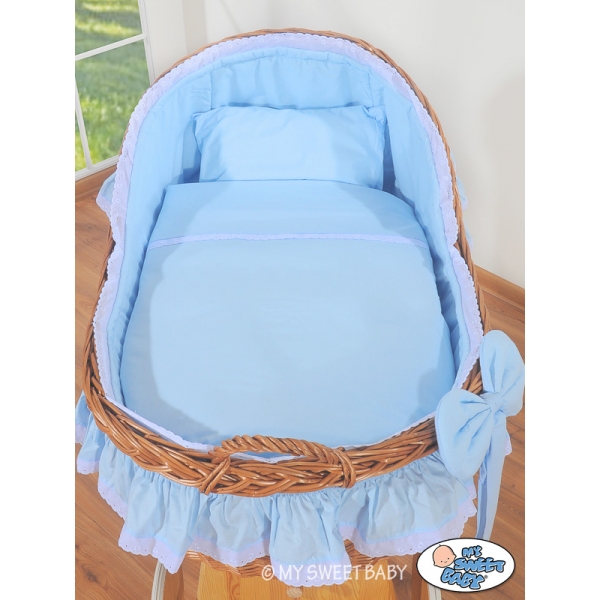 Baby Stubenwagen für Junge mit Weidenhaube Carina - Blau