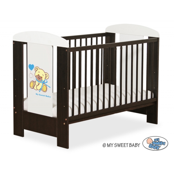 Babybett 120x60 cm Bär mit Schleife blau nr 5004-04-323