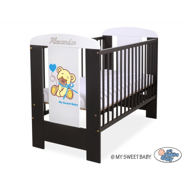 Babybett 120x60 cm Bär mit Schleife blau nr 5004-04-323