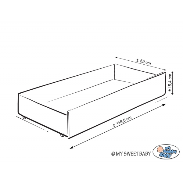 Rosa Babybett 120x60cm Chic mit Schublade STANDARD