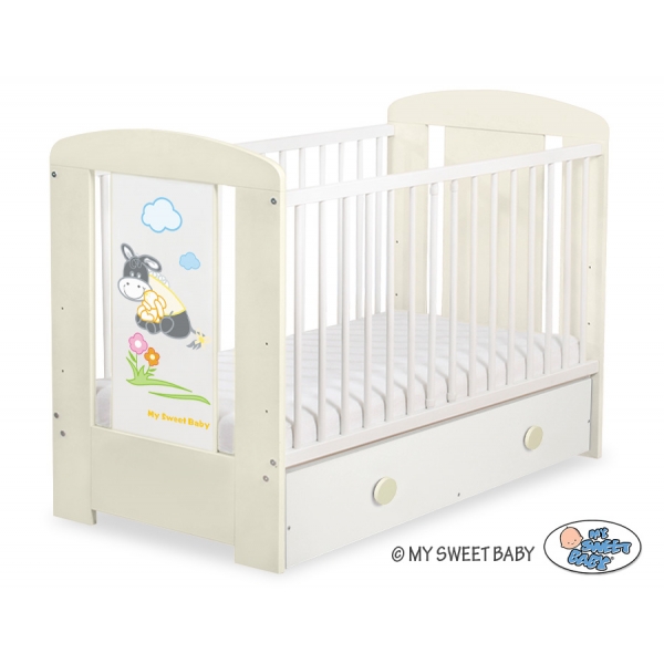 Babybett 120x60cm Esel Luca mit Schublade MAXI