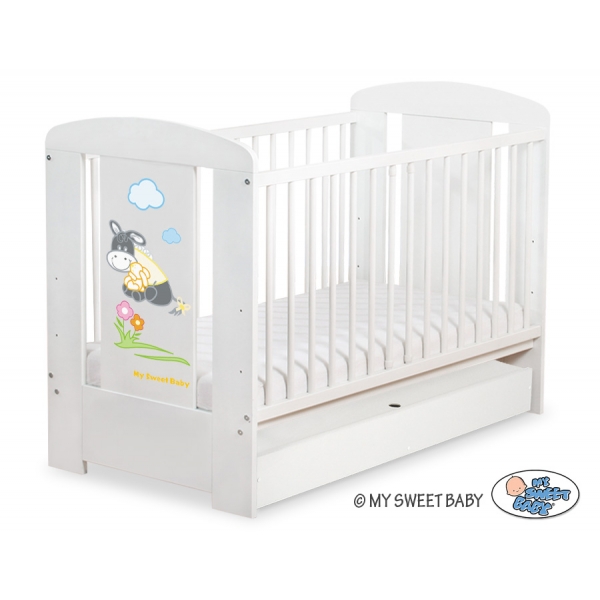 Babybett 120x60cm Esel Luca  mit Schublade STANDARD