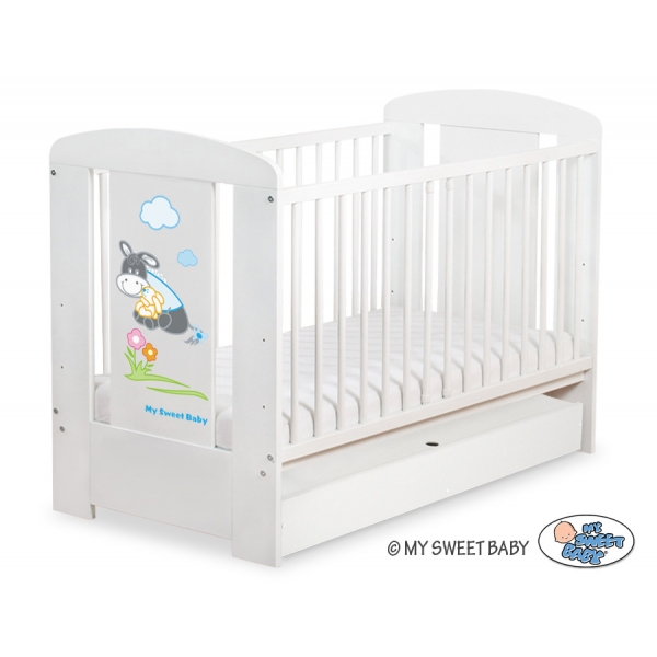 Babybett 120x60cm Esel Luca  mit Schublade STANDARD