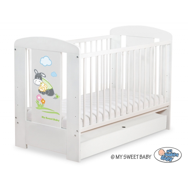 Babybett 120x60cm Esel Luca  mit Schublade STANDARD
