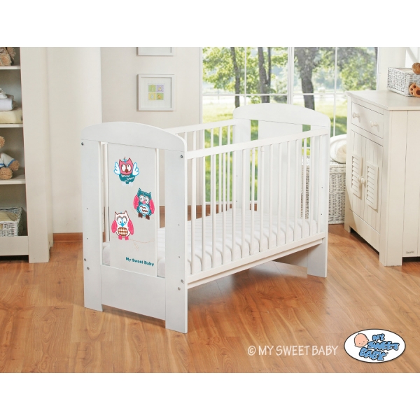 Babybett 120x60cm Eulen 5017-07-425