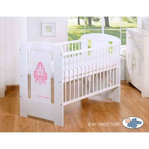Babybett 120x60cm Glamour Weiß nr 5015-07-2