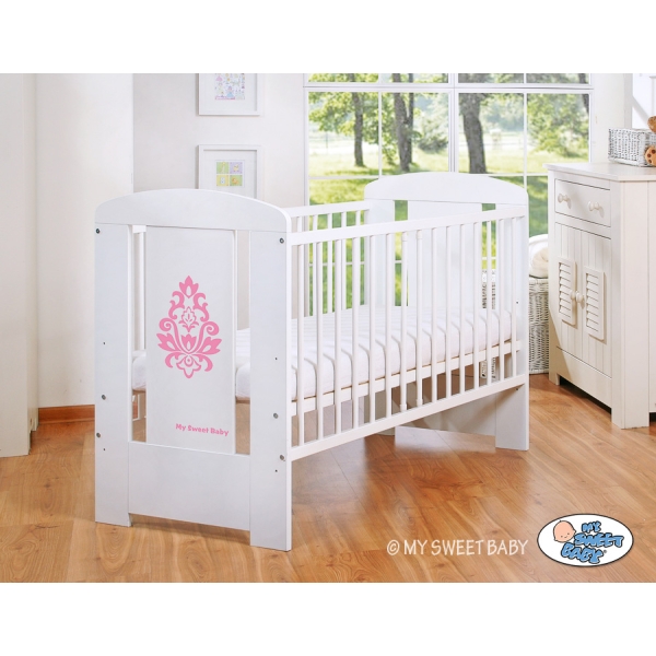 Babybett 120x60cm Glamour Weiß nr 5015-07-2