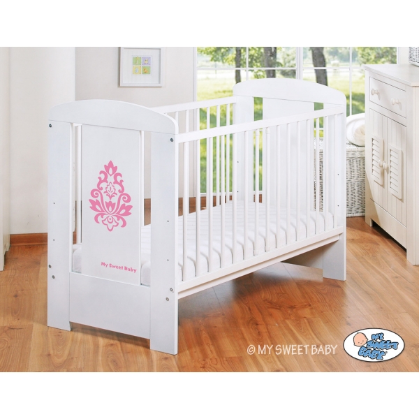 Babybett 120x60cm Glamour Weiß nr 5015-07-2