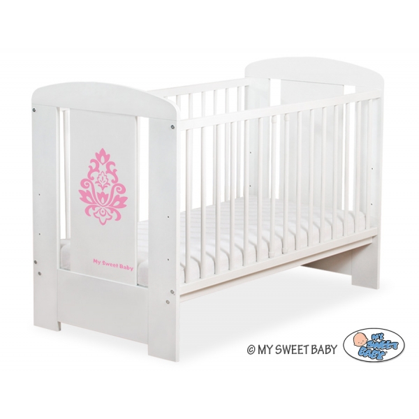Babybett 120x60cm Glamour Weiß nr 5015-07-2