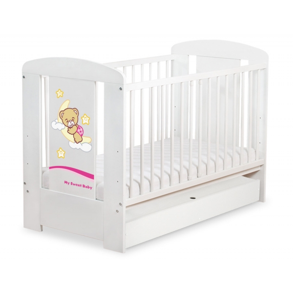 Babybett 120x60cm Gute Nacht mit Schublade STANDARD 65