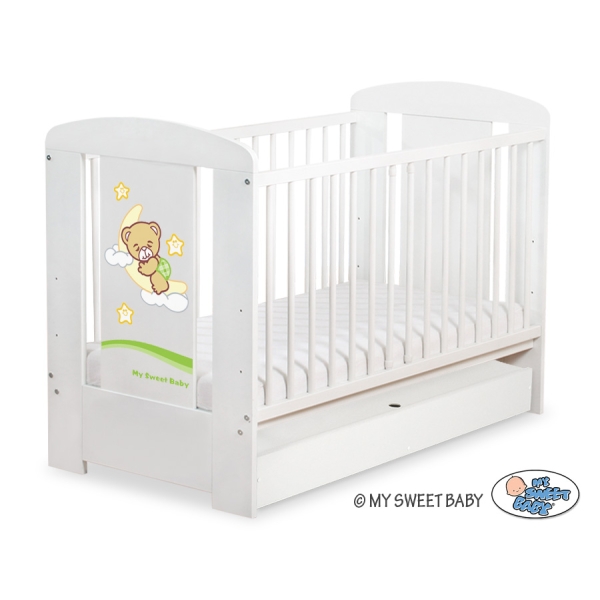 Babybett 120x60cm Gute Nacht mit Schublade STANDARD 67