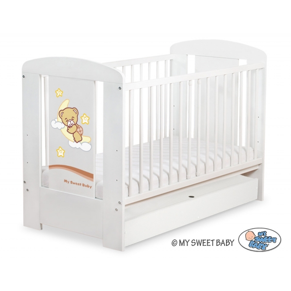 Babybett 120x60cm Gute Nacht mit Schublade STANDARD 68