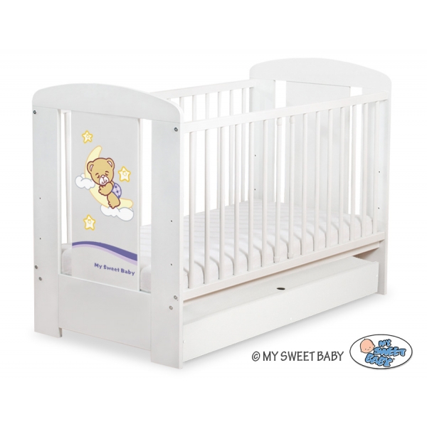 Babybett 120x60cm Gute Nacht mit Schublade STANDARD 70