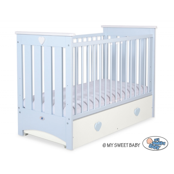 Babybett Blau mit Schublade MAXI
