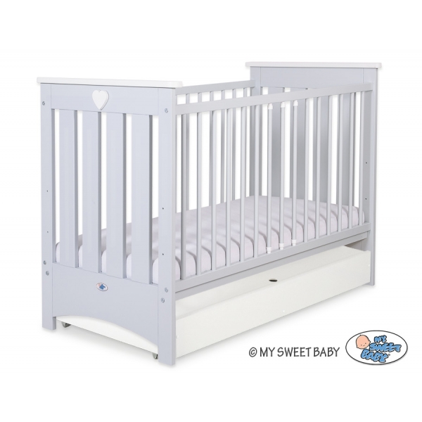 Babybett 120x60cm Lorenzo III mit Schublade STANDARD