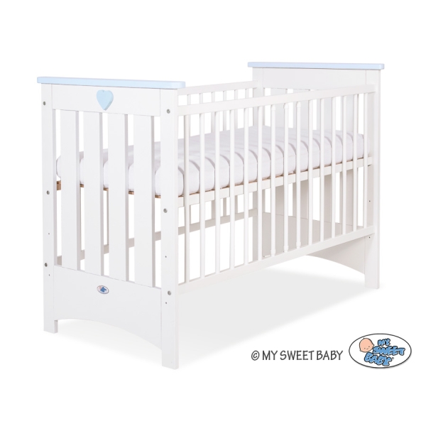 Babybett 120x60cm Lorenzo III weiß/blau