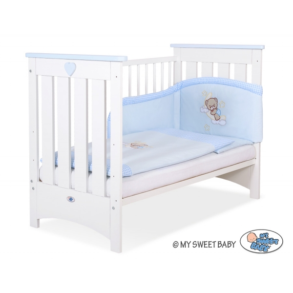 Babybett 120x60cm Lorenzo III weiß/blau