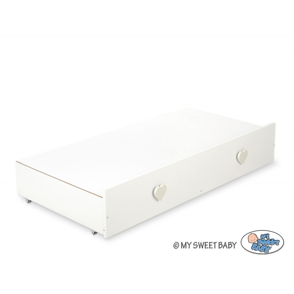 Babybett 120x60cm Lorenzo III weiß/creme mit Schublade MAXI