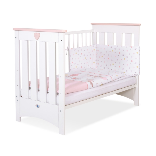 Babybett 120x60cm Lorenzo III weiß/lachs