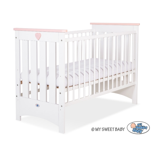 Babybett 120x60cm Lorenzo III weiß/lachs