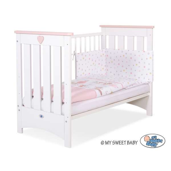 Babybett 120x60cm Lorenzo III weiß/lachs